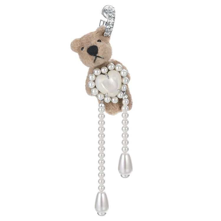 Paradise / Heart Shell Pearl Tassel Bear Earring