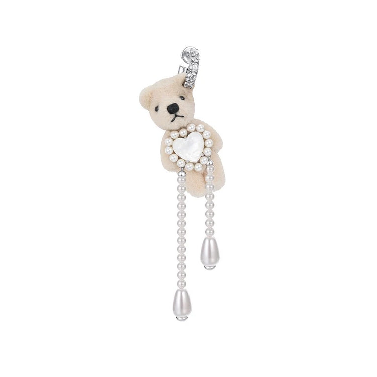 Paradise / Heart Shell Pearl Tassel Bear Earring