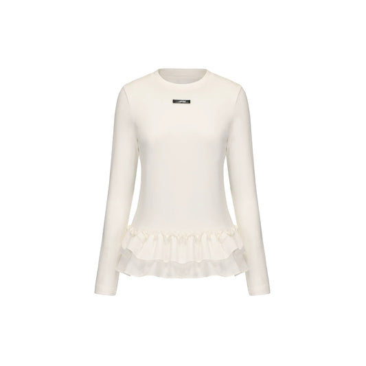 Patchwork Lace Hem T-shirt