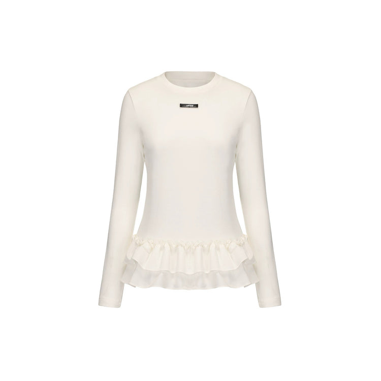 Patchwork Lace Hem T-shirt