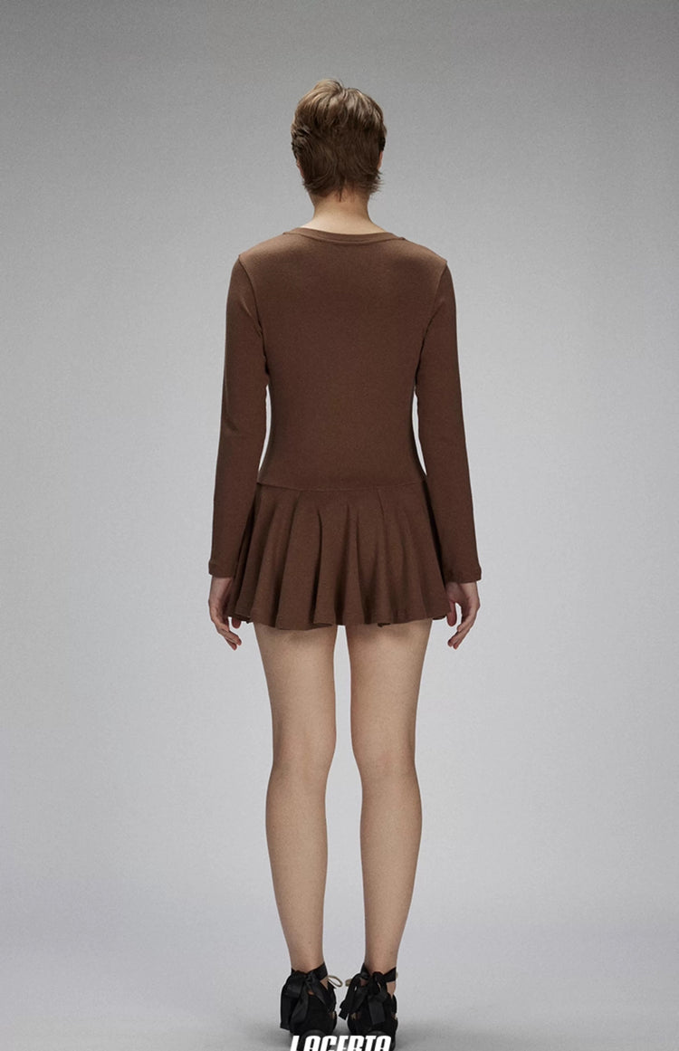 Henley Collar Casual Knit Dress
