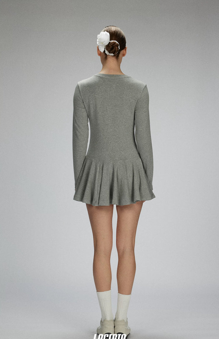 Henley Collar Casual Knit Dress