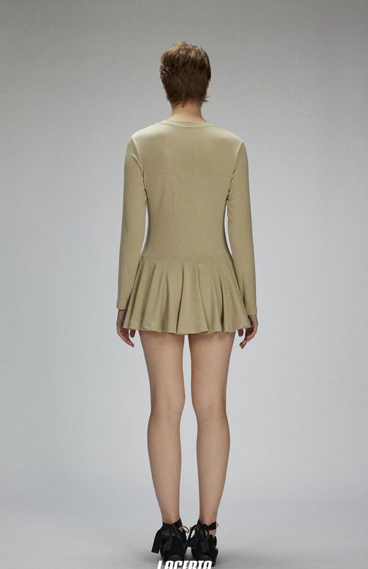 Henley Collar Casual Knit Dress