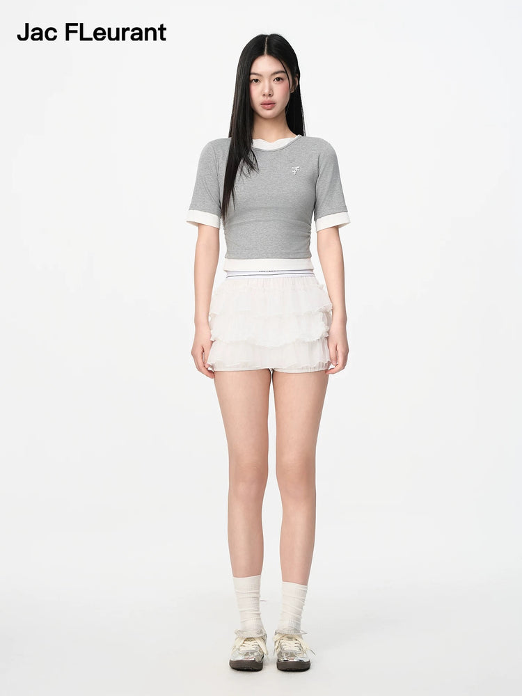 Balletcore Elastic Woven Cake Skirt