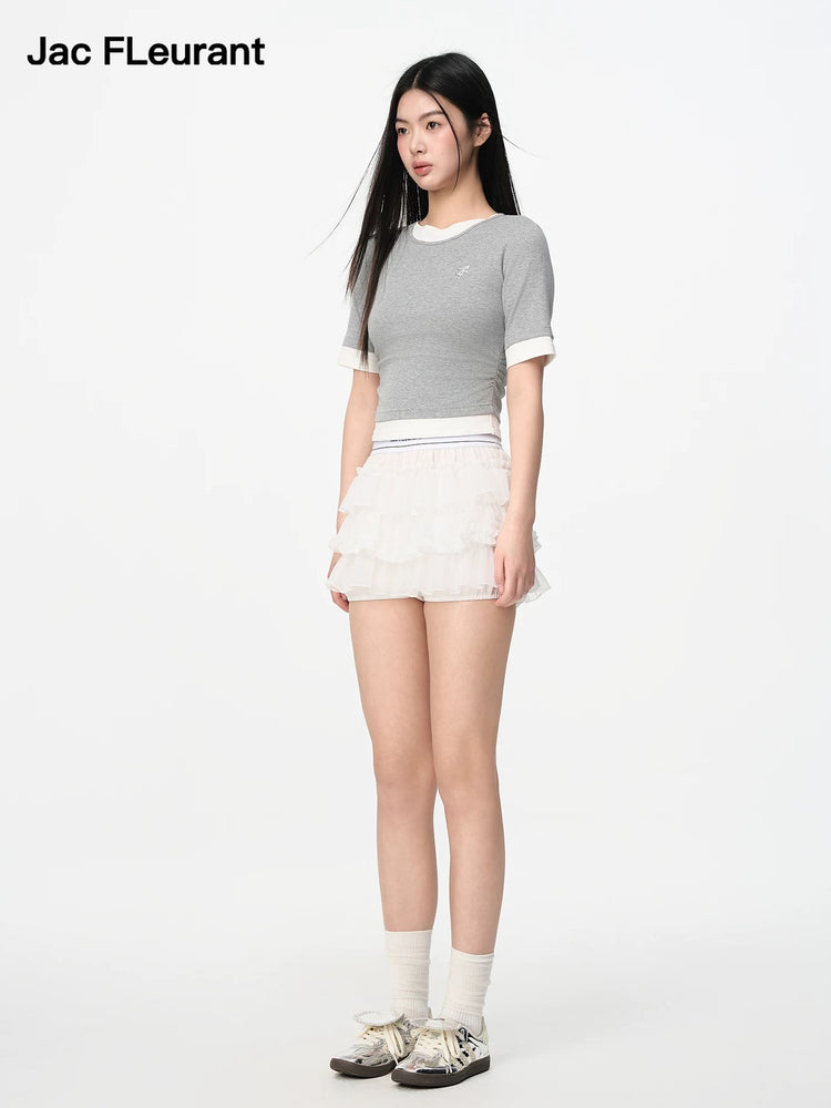 Balletcore Elastic Woven Cake Skirt