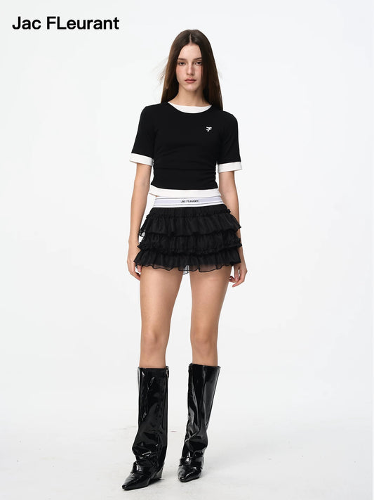 Balletcore Elastic Woven Cake Skirt
