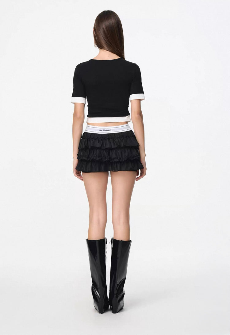 Balletcore Elastic Woven Cake Skirt