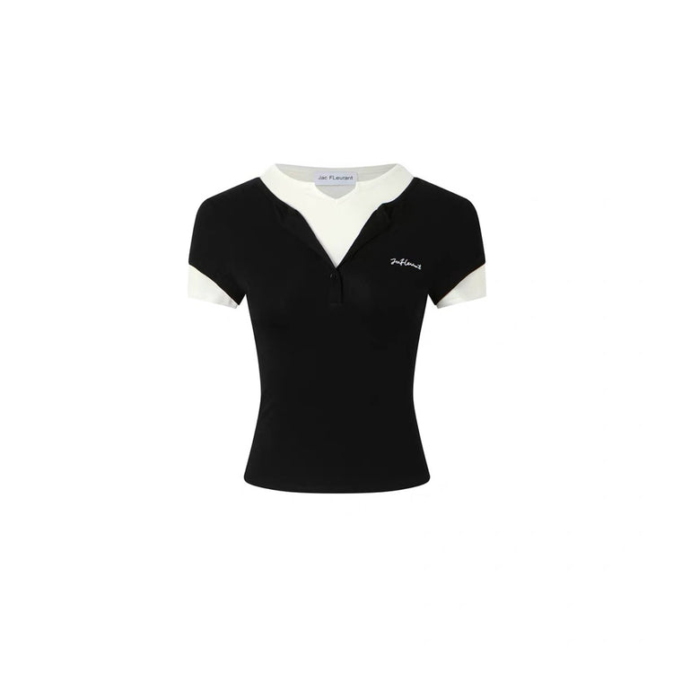 Fake Two-piece Simple Short-sleeve Top