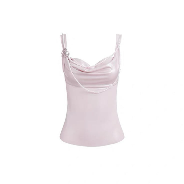 Beaded Chain Stretch Tank Top