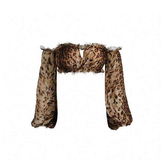 Leopard Print Cropped Top