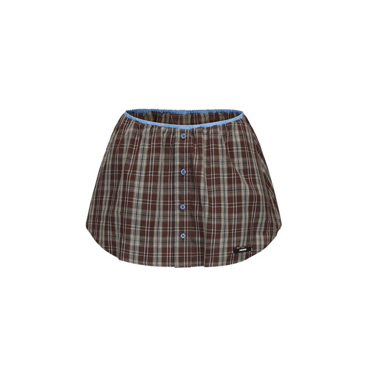 Plaid Deconstructed Mini Skirt