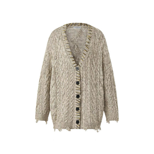 Hand-Stitched Loose Cardigan