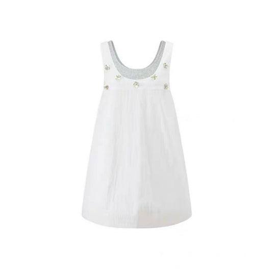 Faux Two-Piece Beaded Strap Dress