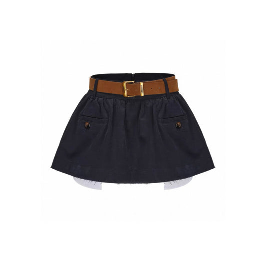 A-line Reversed Raw Edges Puffy Skirt