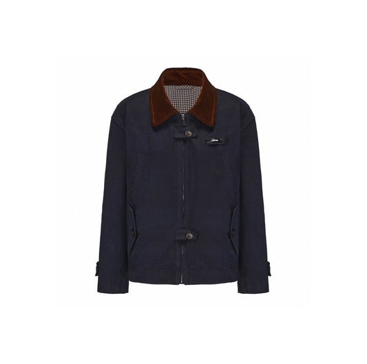 Contrast Panel Collar Utility Jacket