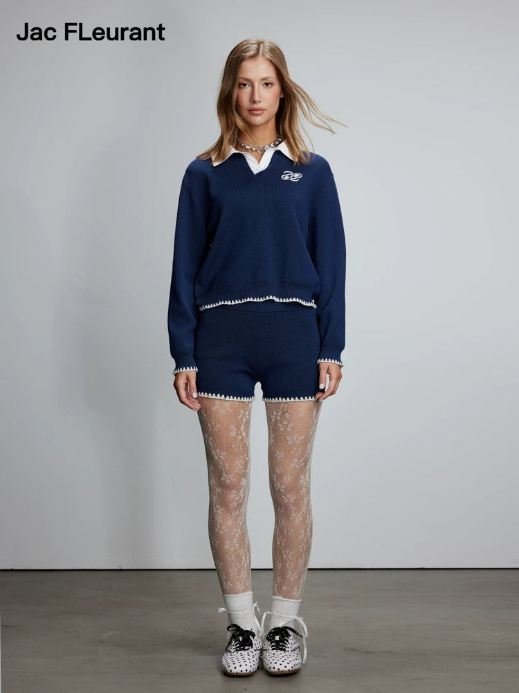 Shell Embroidery Shorts