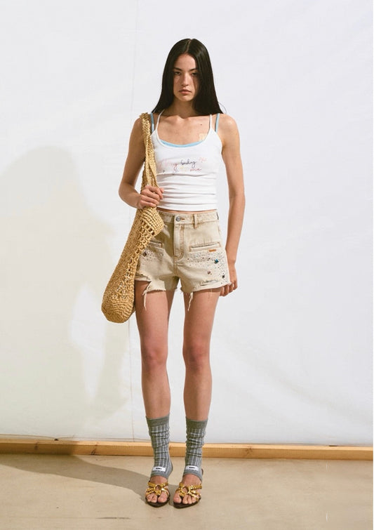 Morgan - Gemstone Denim Shorts