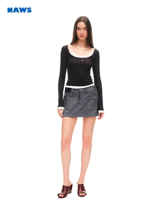 Hessian Casual Mini Skirt