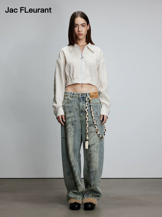 Textured Zip-Up Shirt