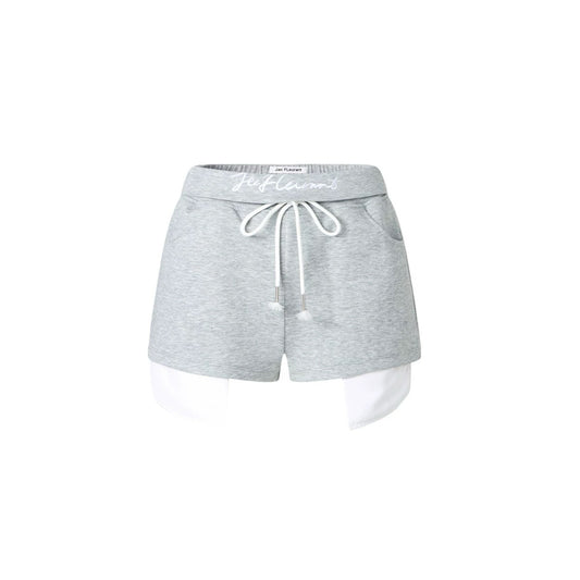 Embroidered Logo Fold-over Waist Shorts