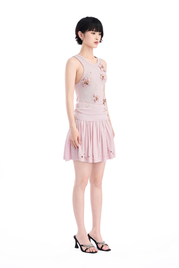 Hand-beaded flowers Vest