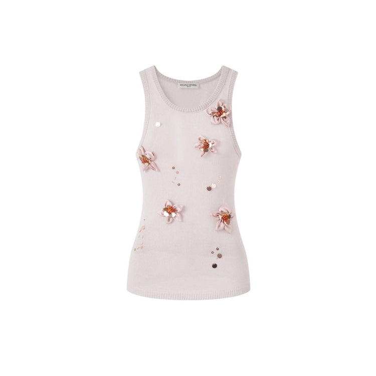 Hand-beaded flowers Vest