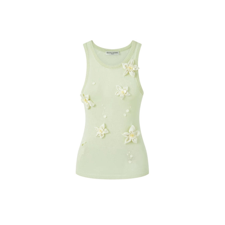 Hand-beaded flowers Vest