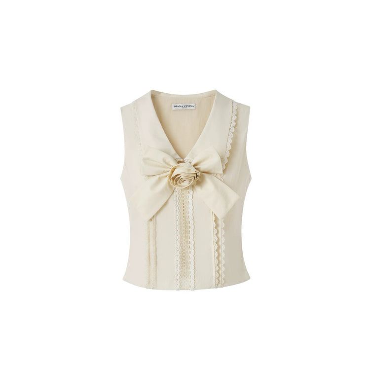 Three-dimensional Flower Sleeveless Vest