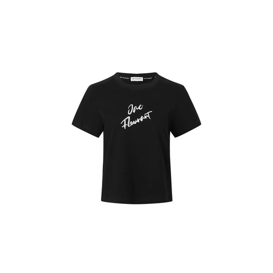 Rhinestone Logo Minimalist T-Shirt