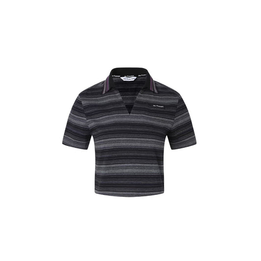 V-Neck Striped Polo Shirt