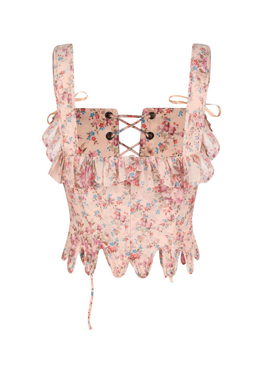 Pink Floral Corset
