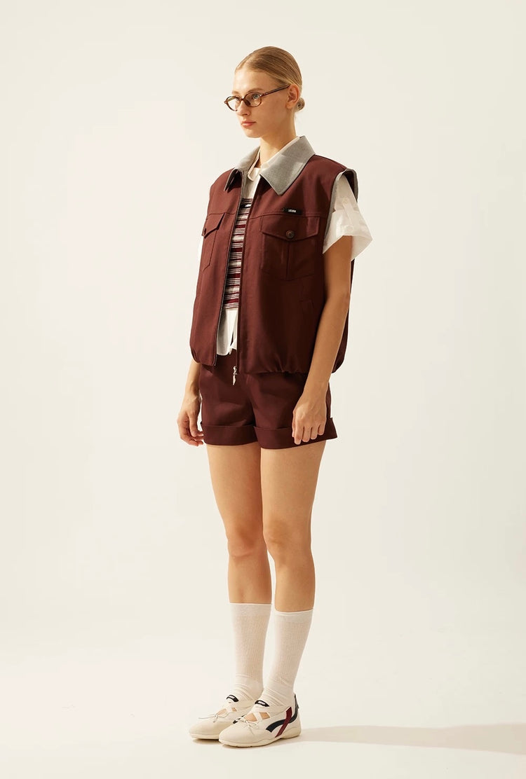 Rolled-hem Tailored Shorts