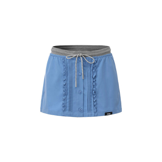 Casual Drawstring A-line Skort