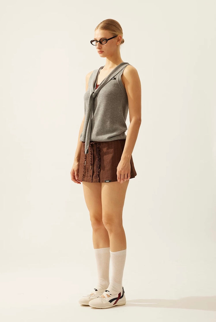 Casual Drawstring A-line Skort