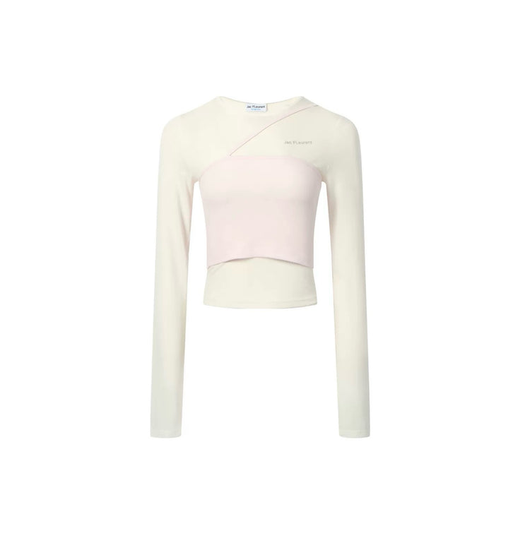 One-Shoulder Strapless Long-Sleeve Top