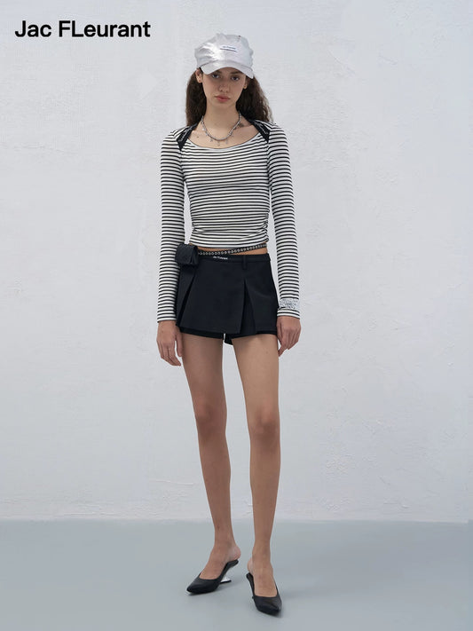 Satin Waistband Logo Skort