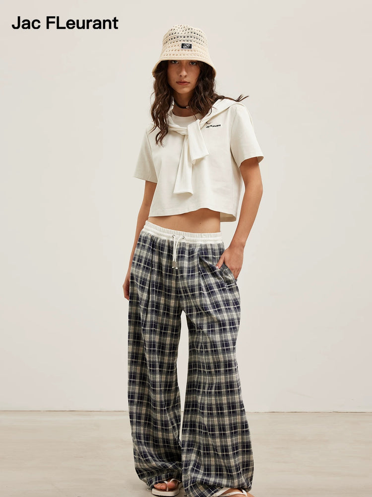 Vintage Plaid Casual Pants