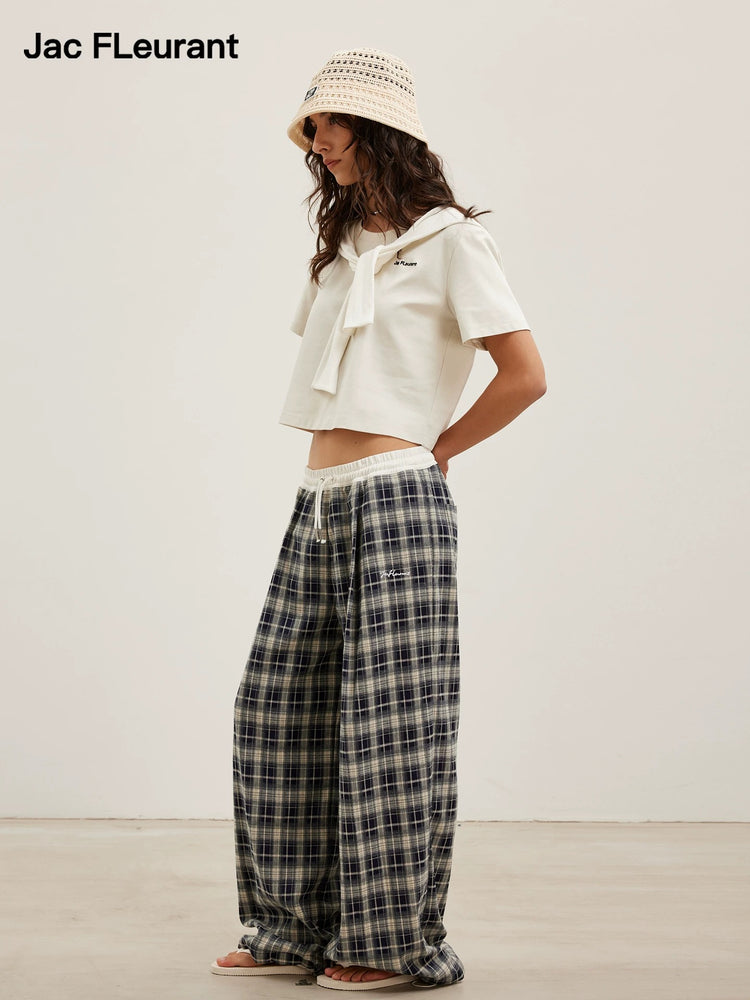 Vintage Plaid Casual Pants