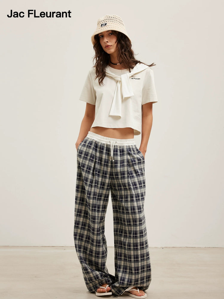 Vintage Plaid Casual Pants