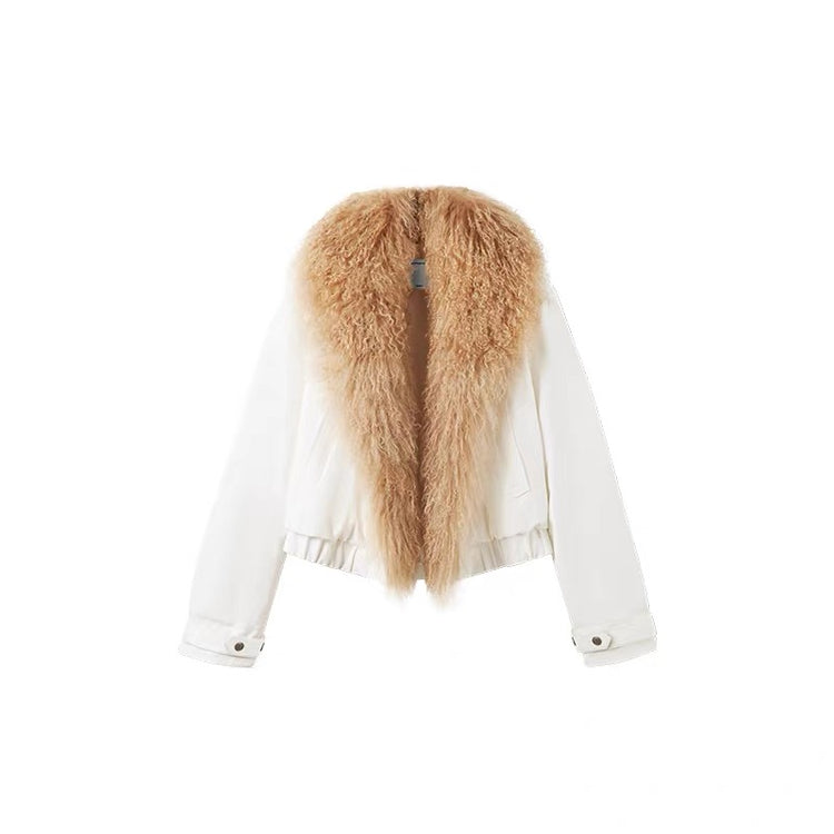 Polar - Fur Collar Denim Padded Jacket