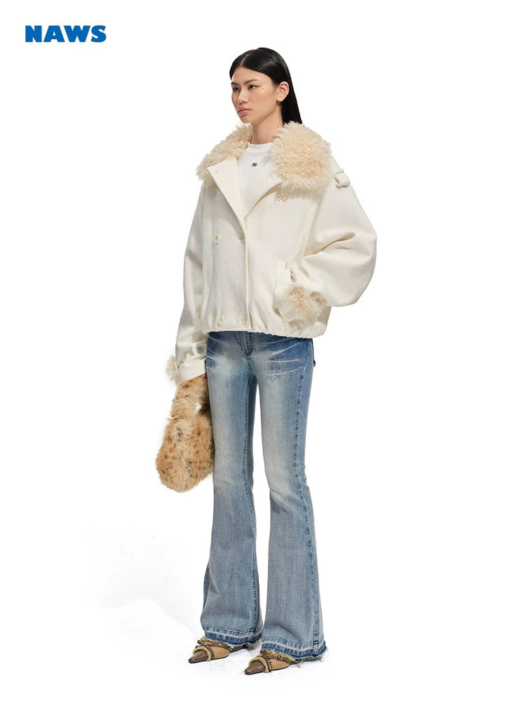 Polar - Oversized Notched Collar Short Coat