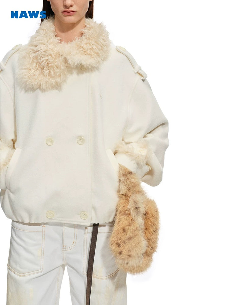 Polar - Oversized Notched Collar Short Coat