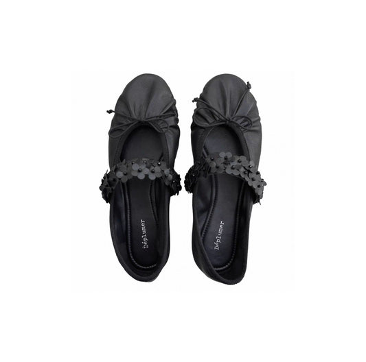 Little Flower Tie-Up Ballet Flats