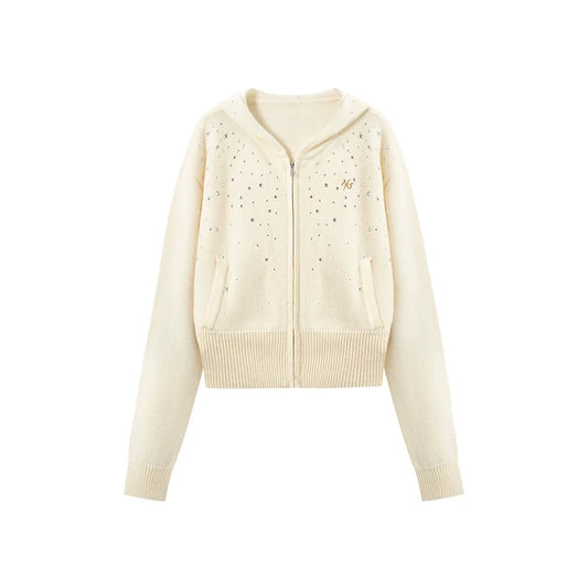 Sparkle Hooded Knit Jacket