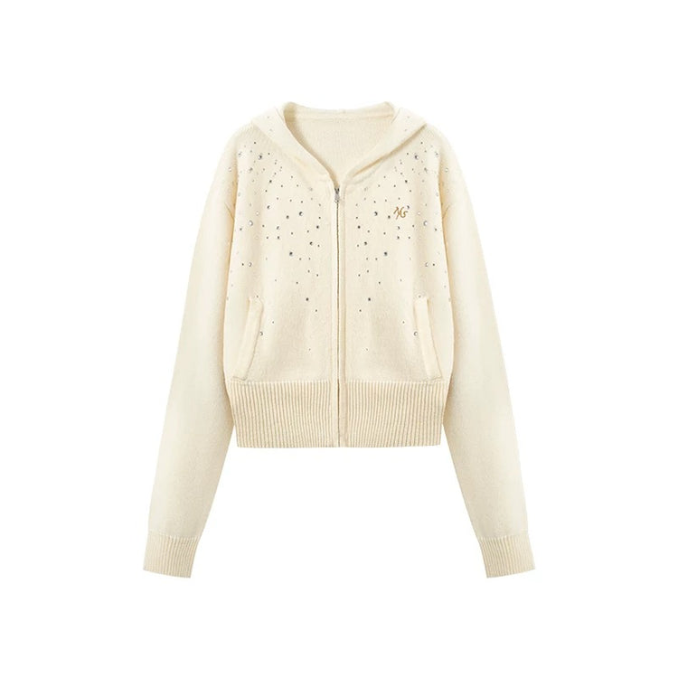 Sparkle Hooded Knit Jacket