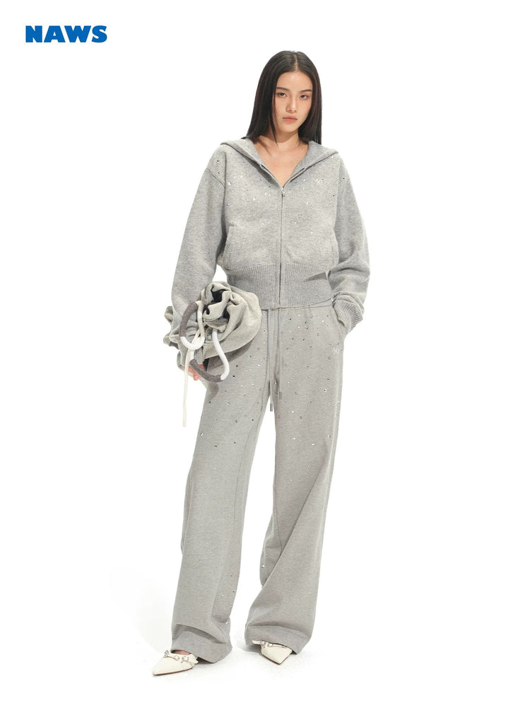 Sparkle Hooded Knit Jacket