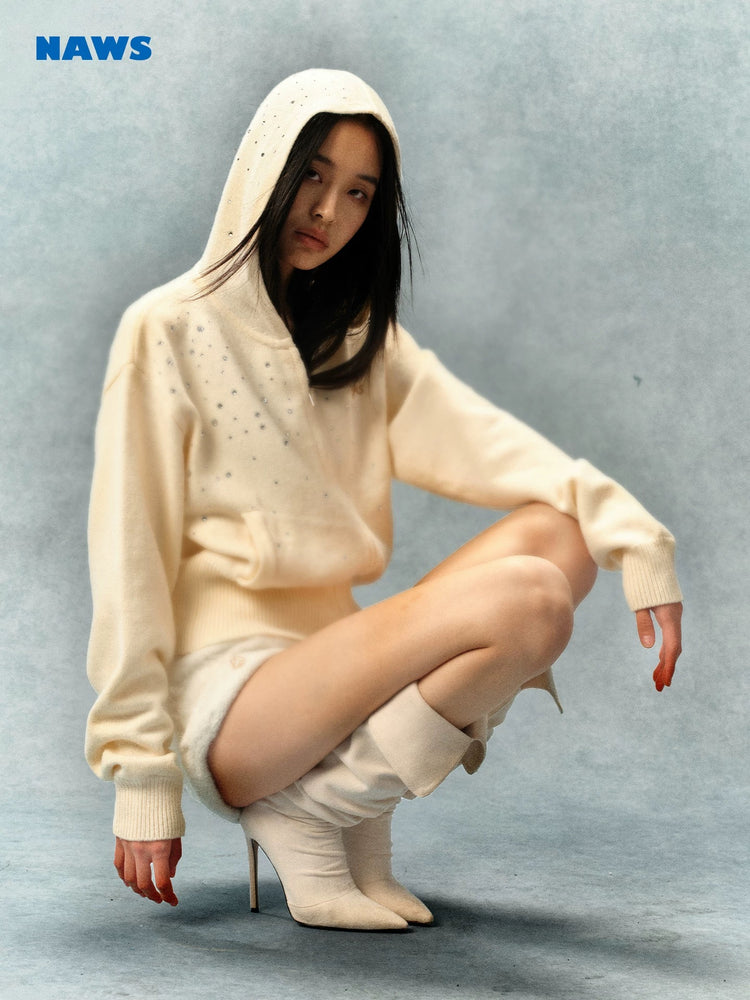 Sparkle Hooded Knit Jacket