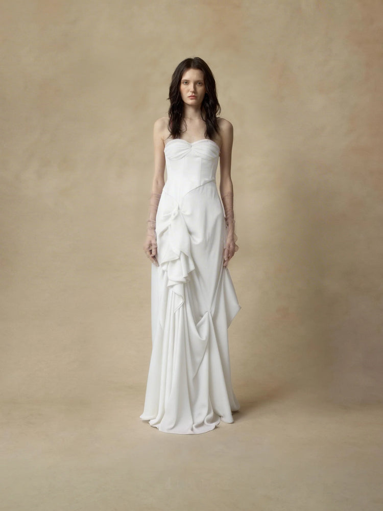 Pleated Asymmetric Spaghetti Strap Dress