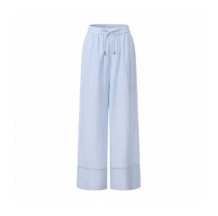 Grape Pendant Cutout Woven Tape Wide-Leg Pants