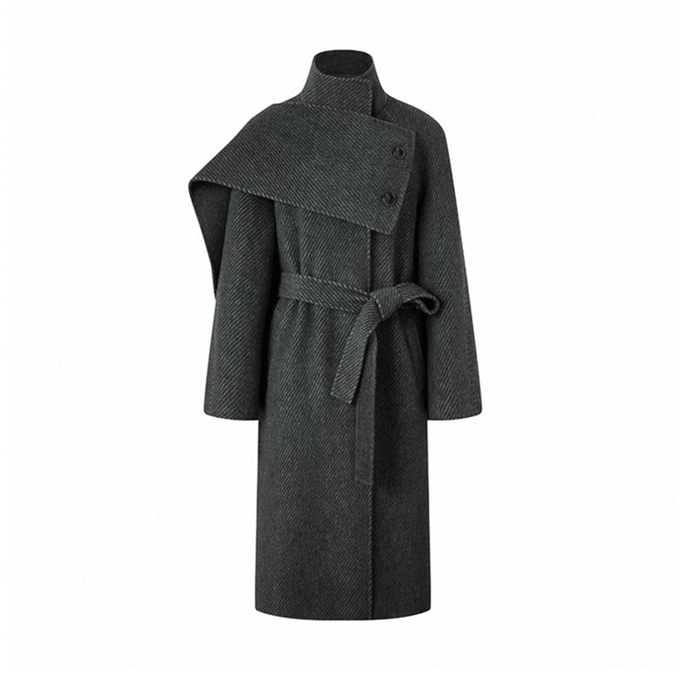 Detachable Scarf Double-Faced Long Coat